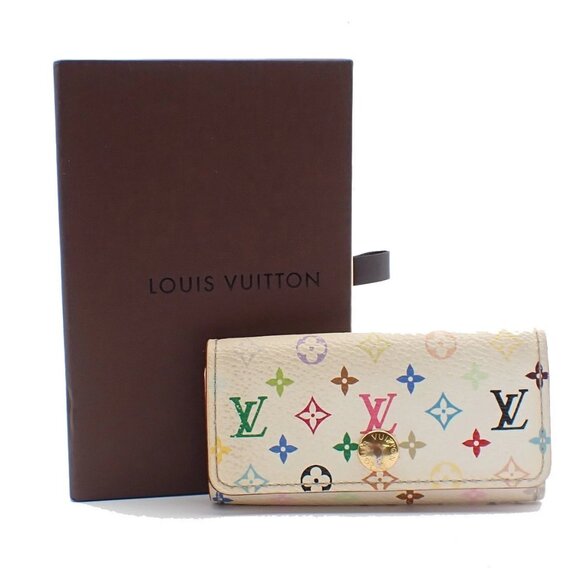 LOUIS VUITTON Multicles 4 Hooks Key Case Monogram Multi White PK M93731 09YH611 - Picture 1 of 15